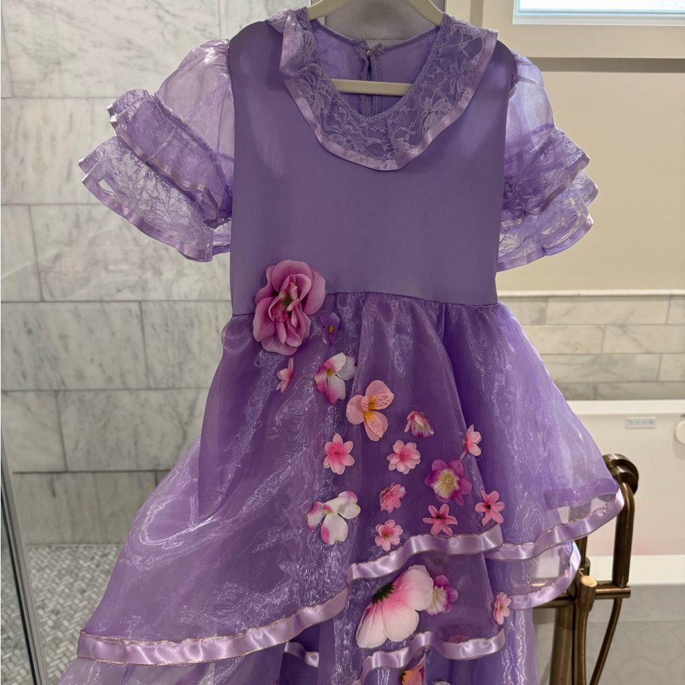 Lilac Floral Tiered Party Dress